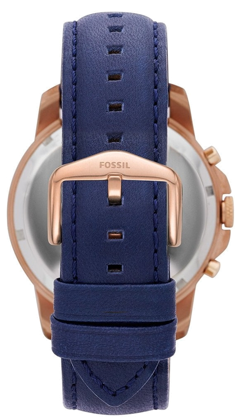 Fossil Grant Chronograph Blue Dial Blue Leather Strap Watch for Men