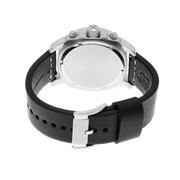 Fossil Modern Machine Chronograph Black Dial Black Leather Strap Watch for Men - FS4928