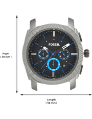 Fossil Machine Chronograph Brown Dial Grey Steel Strap Watch for Men - FS4931