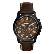 Fossil Grant Chronograph Brown Dial Brown Leather Strap Watch for Men - FS5088