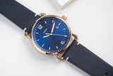 Fossil The Commuter Blue Dial Blue Leather Strap Watch for Men - FS5274