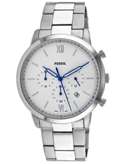 Fossil Neutra Chronograph White Dial Silver Steel Strap Watch for Men - FS5433