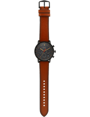 Fossil Goodwin Luggage Chronograph Black Dial Brown Leather Strap Watch for Men - FS5501