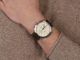 Fossil Forrester Chronograph Cream Dial Brown Leather Strap Watch for Men - FS5696