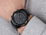 Fossil Bronson Chronograph Black Dial Black Steel Strap Watch for Men - FS5712