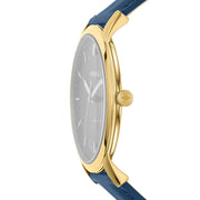 Fossil The Minimalist 3H Analog Blue Dial Blue Leather Strap Watch for Men - FS5789