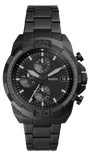 Fossil Bronson Chronograph Black Dial Black Steel Strap Watch for Men - FS5853