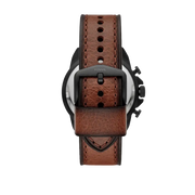 Fossil Bronson Chronograph Black Dial Brown Leather Strap Watch for Men - FS5856