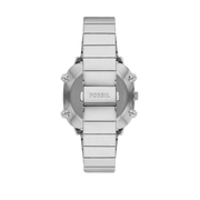 Fossil Retro Analog-Digital Black Dial Silver Steel Strap Watch for Men - FS5890