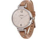 Fossil Georgia Bone Grey Dial Beige Leather Strap Watch for Women - ES2830