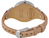 Fossil Georgia Bone Grey Dial Beige Leather Strap Watch for Women - ES2830