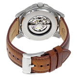 Fossil Grant Automatic Beige Skeleton Dial Brown Leather Strap Watch for Men - ME3099