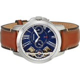 Fossil Grant Twist Multifunction Blue Dial Brown Leather Strap Watch for Men - ME1161