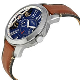 Fossil Grant Twist Multifunction Blue Dial Brown Leather Strap Watch for Men - ME1161