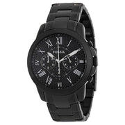 Fossil Grant Chronograph Black Dial Black Steel Strap Watch for Men - FS4832