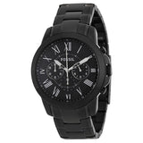 Fossil Grant Chronograph Black Dial Black Steel Strap Watch for Men - FS4832