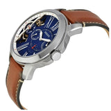 Fossil Grant Twist Multifunction Blue Dial Brown Leather Strap Watch for Men - ME1161