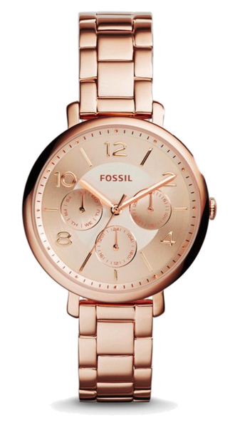 Fossil Jacqueline Rose Gold Dial Rose Gold Steel Strap Watch  display picture 1
