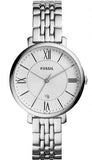 Fossil Jacqueline White Dial Silver Steel Strap Watch for Women - ES3920