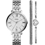 Fossil Jacqueline White Dial Silver Steel Strap Watch for Women - ES3920