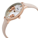 Fossil Jacqueline Three Hand Mother of Pearl Dial Pink Leather Strap Watch for Women - ES4671