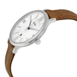 Fossil Jacqueline White Dial Brown Leather Strap Watch for Women - ES3708