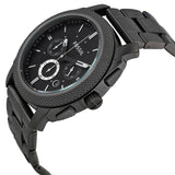 Fossil Machine Chronograph Black Dial Black Steel Strap Watch for Men - FS4662