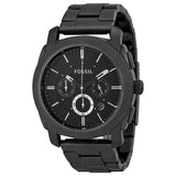 Fossil Machine Chronograph Black Dial Black Steel Strap Watch for Men - FS4662