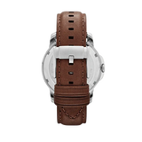 Fossil Grant Twist Multi-Function White Dial Brown Leather Strap Watch for Men - ME1144