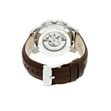 Fossil Grant Automatic White Dial Brown Leather Strap Watch for Men -  ME3027