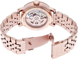 Fossil Boyfriend Automatic Skeleton Rose Gold Dial Rose Gold Steel Strap Watch for Women - ME3065