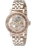 Fossil Boyfriend Automatic Skeleton Rose Gold Dial Rose Gold Steel Strap Watch for Women - ME3065