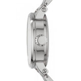 Fossil Boyfriend Automatic Skeleton Silver Dial Silver Steel Strap Watch for Women - ME3067