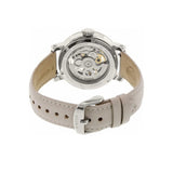 Fossil Boyfriend Automatic Skeleton Silver Dial White Leather Strap Watch for Women - ME3069