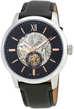 Fossil Townsman Skeleton Black Dial Black Leather Strap Watch for Men - ME3153