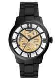 Fossil Townsman Automatic Skeleton Black Dial Black Steel Strap Watch for Men - ME3197