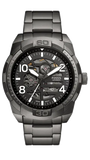 Fossil Bronson Automatic Skeleton Black Dial Grey Steel Strap Watch for Men - ME3255