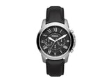 Fossil Grant Chronograph Black Dial Black Leather Strap Watch for Men - FS4812