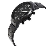 Fossil Neutra Chronograph Black Dial Black Steel Strap Watch for Men - FS5474
