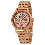 Fossil Boyfriend Automatic Skeleton Rose Gold Dial Rose Gold Steel Strap Watch for Women - ME3065