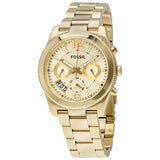 Fossil Boyfriend Chronograph Gold Dial Gold Steel Strap Watch for Women - ES2197