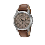 Fossil Grant Chronograph Brown Dial Brown Leather Strap Watch for Men - FS5214
