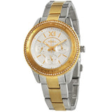 Fossil Stella Sport Multifunction Silver Dial Two Tone Steel Strap Watch for Women - ES5107