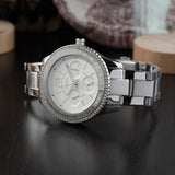 Fossil Stella Sport Multifunction Silver Dial Silver Steel Strap Watch for Women - ES5108