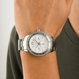 Fossil Stella Sport Multifunction Silver Dial Silver Steel Strap Watch for Women - ES5108