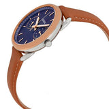 Fossil Tailor Date-Day Quartz Blue Dial Brown Leather Strap Watch for Women - ES4257