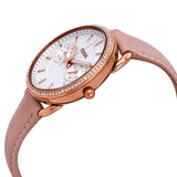 Fossil Tailor Quartz White Dial Pink Leather Strap Watch for Women - ES4393