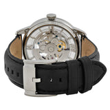 Fossil Townsman Automatic Skeleton Silver Dial Black Leather Strap Watch for Men - ME3041