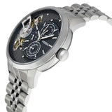 Fossil Townsman Multifunction Black Dial Silver Steel Strap Watch for Men - ME1135