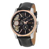 Fossil Twist Multi-Function Chronograph Black Dial Black Leather Strap Watch for Men - ME1099